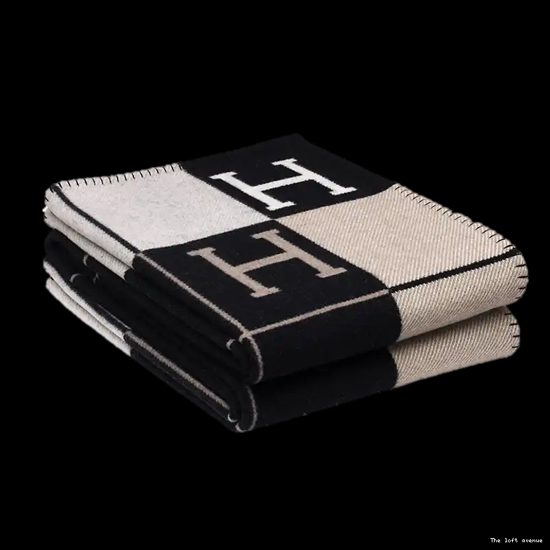 WOOL BLANKET THROW HERMES STRIPE 0524